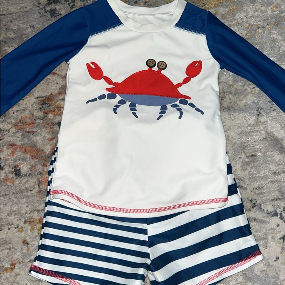 Toddler boys gently used swim set, very cute on!!